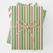 Die Streifen sind grün, weiß, rot gefärbt Geschenkpapier Set (Beispiel)