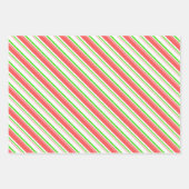 Die Streifen sind grün, weiß, rot gefärbt Geschenkpapier Set (Vorderseite 2)