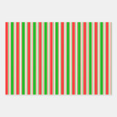 Die Streifen sind grün, weiß, rot gefärbt Geschenkpapier Set (Vorderseite 3)