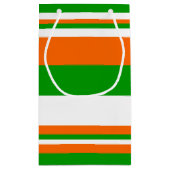 Die Streifen sind grün, weiß und orange Kleine Geschenktüte (Rückseite)
