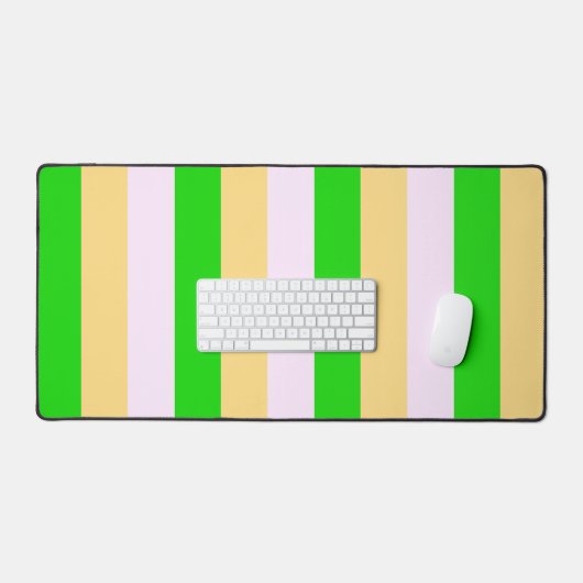 Die Streifen sind grün, weiß und orange Schreibtischunterlage (Tastatur & Maus)