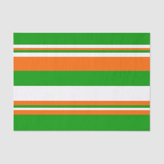 Die Streifen sind grün, weiß und orange Seidenpapier (Vorderseite)