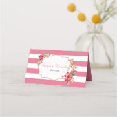 Die Streifen sind weiß und rosa Platzkarte (Rückseite)