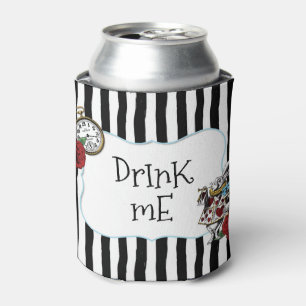 Die Striped Alice im Wunderland trinken mich Dosenkühler