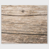 Die Struktur eines alten Holzbügels ohne Rinde mit Geschenkpapier (Flach)