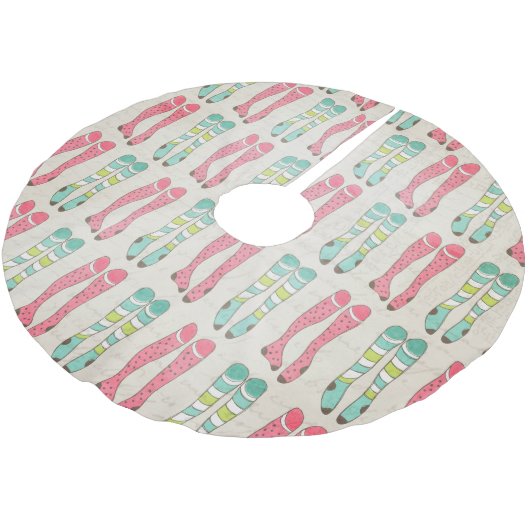 Die Strumpf waren Hung Holidays Tremrock Polyester Weihnachtsbaumdecke (Schrägansicht)