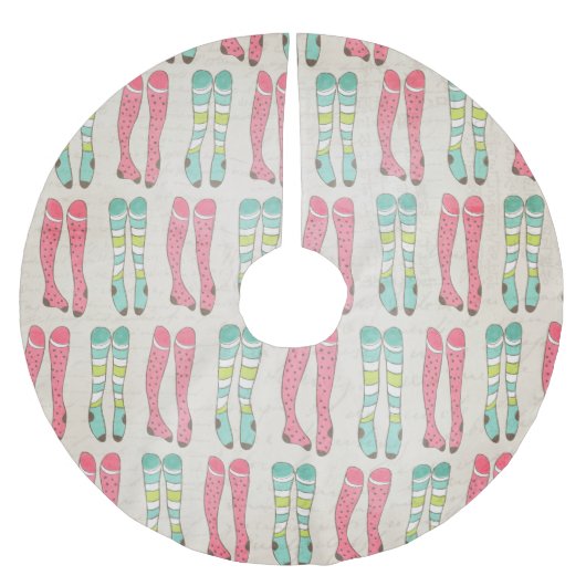 Die Strumpf waren Hung Holidays Tremrock Polyester Weihnachtsbaumdecke (Vorderseite)