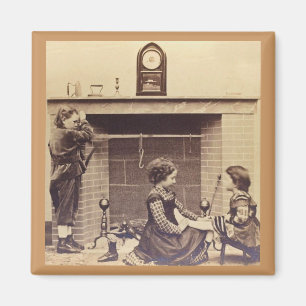 Die Strümpfe wurden durch den Kamin sorgfältig Magnet