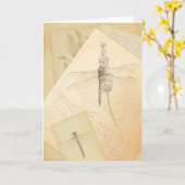 Die Studie der Libellengrußkarte Karte (Gelbe Blume)