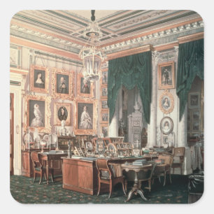 Die Studie von Alexander III an Gatchina Palast Quadratischer Aufkleber
