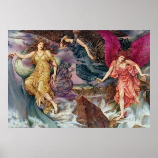 Die Sturmgeister von Evelyn De Morgan Poster (Vorne)