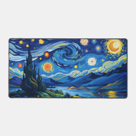 Die stürmische Nacht über den ruhigen Ozean Schreibtischunterlage