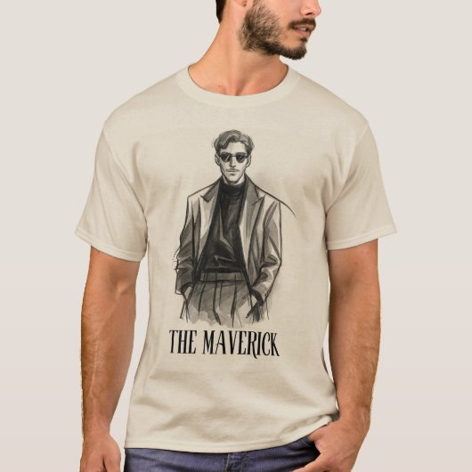 Die stylische Männerskizze von Maverick | Kühne Mi T-Shirt (Vorderseite)