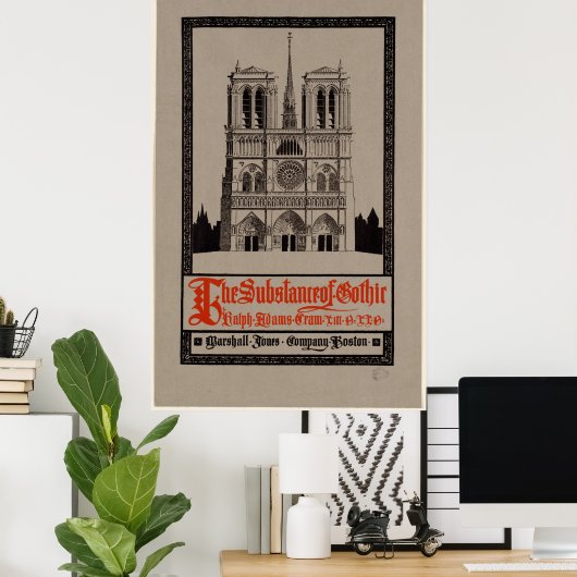Die Substanz der gotischen Architekturkirche Poster (Heimbüro)