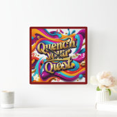 "Die Suche beginnt" Quadratische Wanduhr (Zuhause)