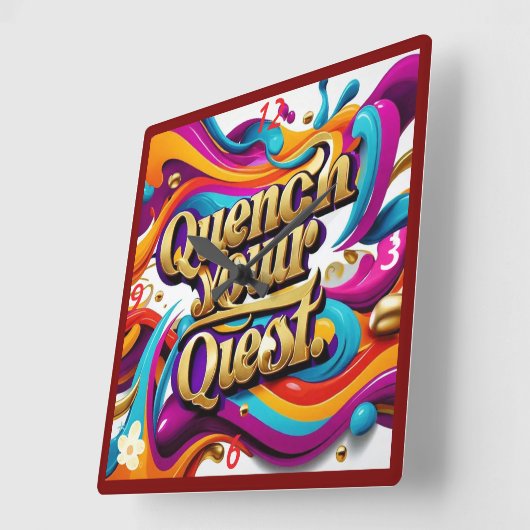 "Die Suche beginnt" Quadratische Wanduhr (Winkel)