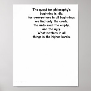 Die Suche nach dem Anfang der Philosophie ist die Poster