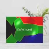 Die südafrikanische Flagge Einladung (Stehend Vorderseite)