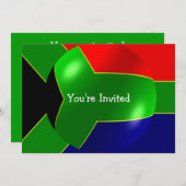 Die südafrikanische Flagge Einladung (Vorne/Hinten)