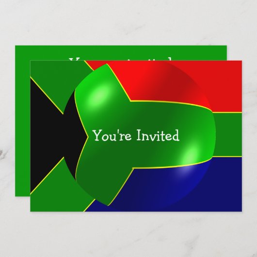 Die südafrikanische Flagge Einladung (Vorne/Hinten)