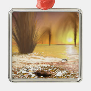 Die südliche Eismauer am Mars Ornament Aus Metall