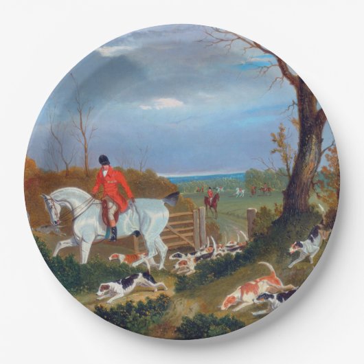 Die Suffolk Jagd 1833 Fox Jagd Papierplatte Pappteller (Vorderseite)