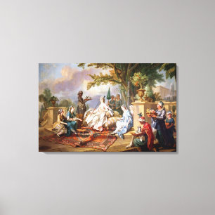 Die Sultanine gedient von ihren Eunuchen Leinwanddruck