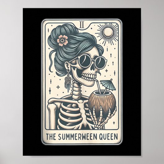 Die Summerween Queen Tarot Card, Hexenhase Poster (Vorne)