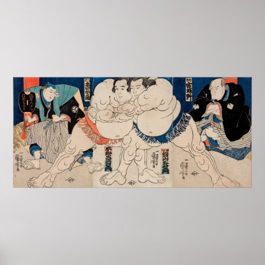 Die Sumo-Ringer, 1814 - Utagawa Kuniyoshi Poster (Vorne)