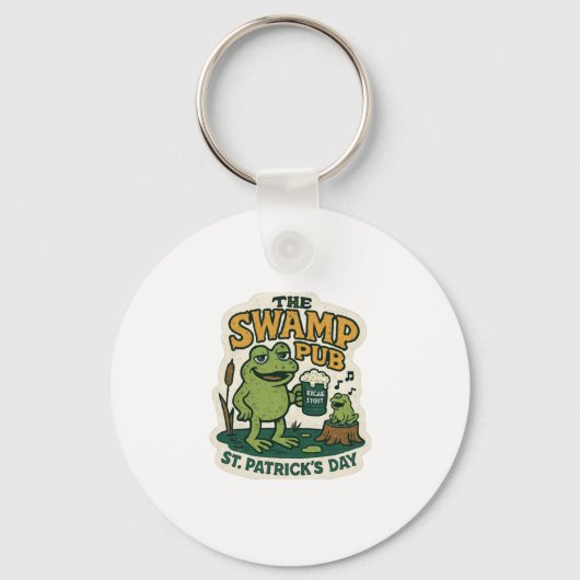Die Sumpf-Pub-Frosch St.Patrick's Day Schlüsselanhänger (Vorderseite)