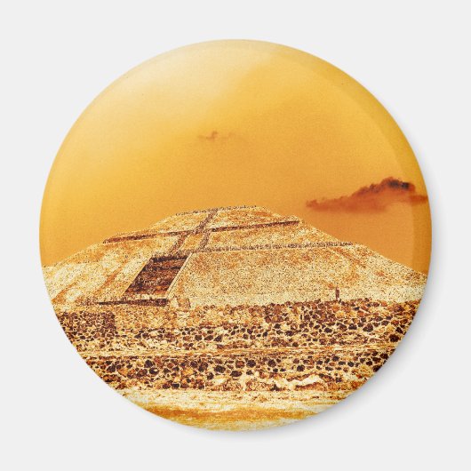 Die Sun-Pyramide Mexiko Magnet (Vorne)