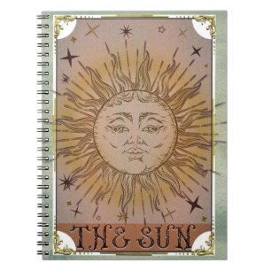 Die Sun Vintage Tarot Karte Celestial Art Notizblock