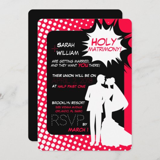 Die Supermächte des Ehestands! Einladung (Vorne/Hinten)