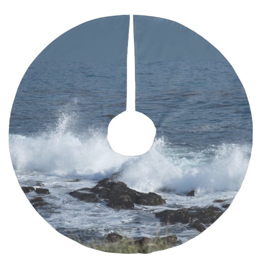 Die Surfanlage im Pazifischen Ozean Polyester Weihnachtsbaumdecke (Vorderseite)