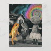 Die Surreal Fish Family Postkarte (Vorderseite)