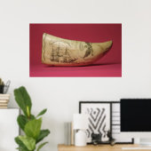 Die Susan an der Küste von Japan' Scrimshaw Poster (Heimbüro)