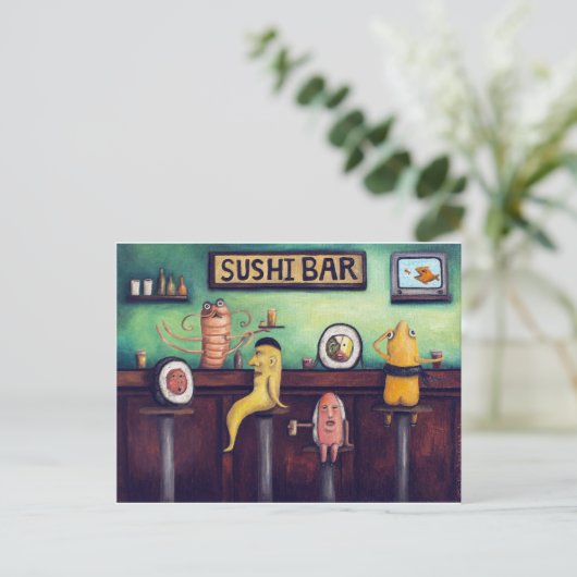 Die Sushi-Bar Postkarte (Stehend Vorderseite)