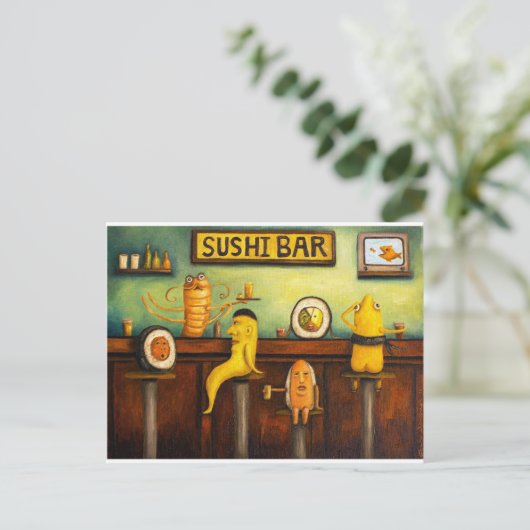 Die Sushi-Bar Postkarte (Stehend Vorderseite)