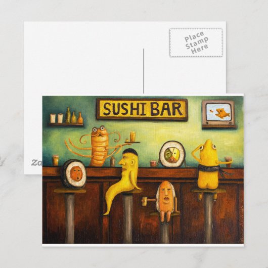 Die Sushi-Bar Postkarte (Vorne/Hinten)