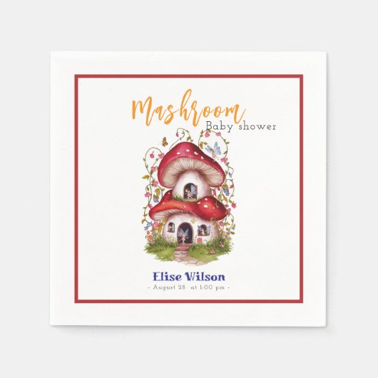 Die süße Mashroom-Fee ist auf dem Weg Serviette (Vorderseite)