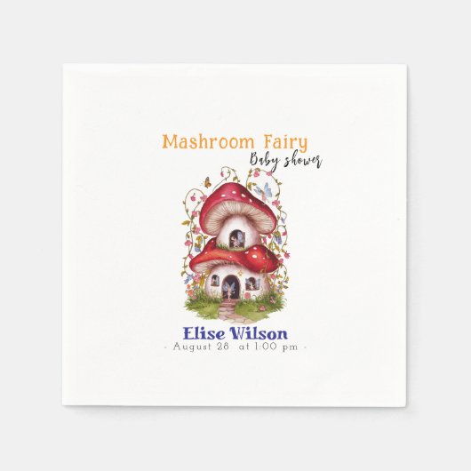 Die süße Mashroom-Fee ist auf dem Weg Serviette (Vorderseite)
