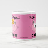 Die süßeste CAT-MAMA der Welt - rosa Katzengesicht Jumbo-Tasse (Vorderseite)