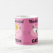 Die süßeste CAT-MAMA der Welt - rosa Katzengesicht Kaffeetasse (Mittel)