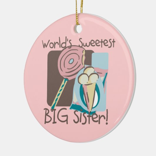 Die süßeste große Schwester der Welt Keramikornament (Links)