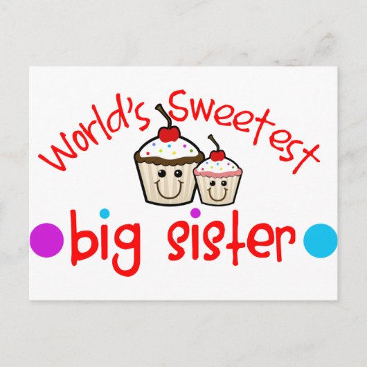 Die süßeste große Schwester der Welt Postkarte (Vorderseite)