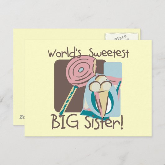 Die süßeste große Schwester der Welt Postkarte (Vorne/Hinten)