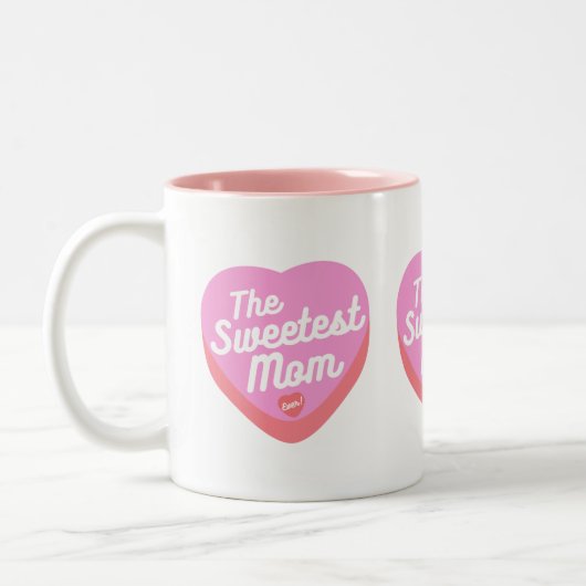 DIE SÜSSESTE MAMA JE PINK CANDY HERZ ZWEIFARBIGE TASSE (Links)