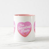 DIE SÜSSESTE MAMA JE PINK CANDY HERZ ZWEIFARBIGE TASSE (Mittel)
