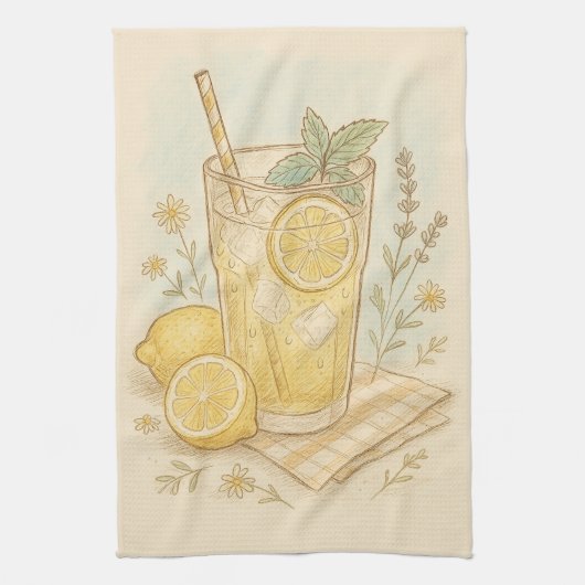 Die süßeste Sip Pastel Lemonade Illustration Geschirrtuch (Vertikal)