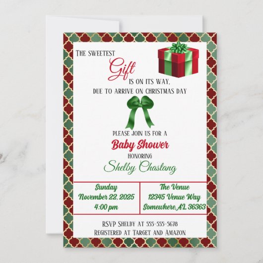 Die süßeste Weihnachtsdusche Einladung (Vorderseite)